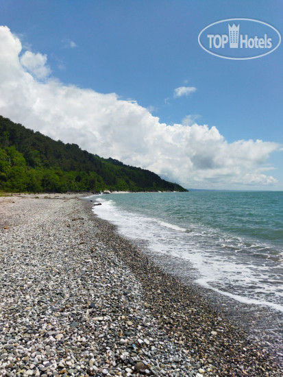 Пляж в Коттеджи на берегу моря 