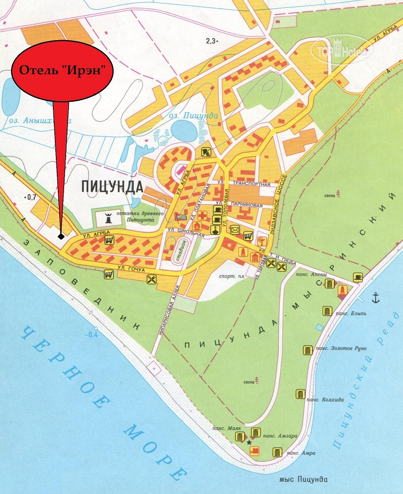 Карта с лдзаа с улицами и номерами домов