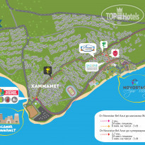 Novostar Bel Azur Thalassa & Bungalows Карта окрестности комплекса от