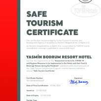 Yasmin Resort SAFE TOURISM CERTIFICATE