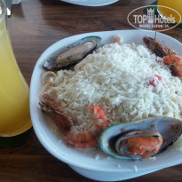 Паста с морепродуктами в кафе