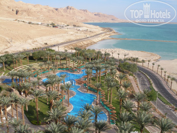 David Dead Sea Resort & Spa 5* Вид на территорию отеля с многочисленными бассейнами - Фото отеля