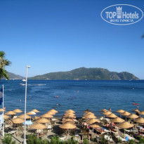 Ideal Prime Beach 5* Часть пляжа, вид из отеля - Фото отеля