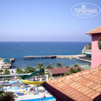Kemal Bay 5* Вид с балкона 5 этажа на море. Справа на горе - Грин Хилл - Фото отеля